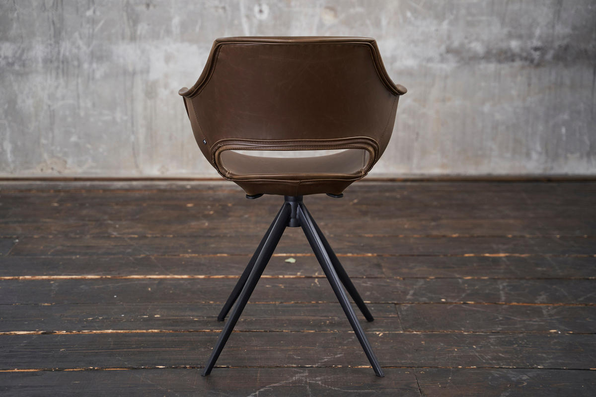 DREHSTUHL ZAJA Dunkelbraun Kunstleder - Dunkelbraun, Leder (57/85/59cm) - KAWOLA