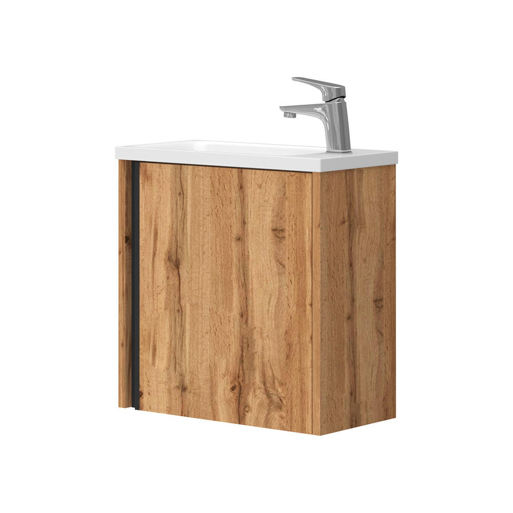 BADMÖBEL-SET Kleo Goldkraft Eiche 2 Teile - Eiche Wotan, Holzwerkstoff (49/50/24cm) - Vicco