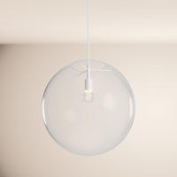 GALERIELEUCHTE Orb 5m Abhängung Klar/Weiß Ø 50cm - Klar, Glas (50/50/50cm) - s.luce