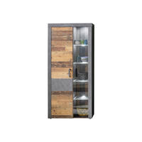 VITRINE Grau - Grau, Holzwerkstoff (87/189/34cm) - ebuy24