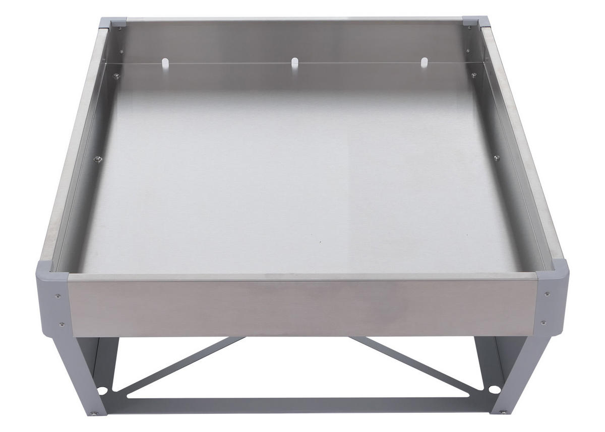MÄHROBOTER-GARAGE mit Pflanzkasten 40x60x70cm Silber-Grau - Silberfarben, Metall (60/40/70cm) - PROREGAL
