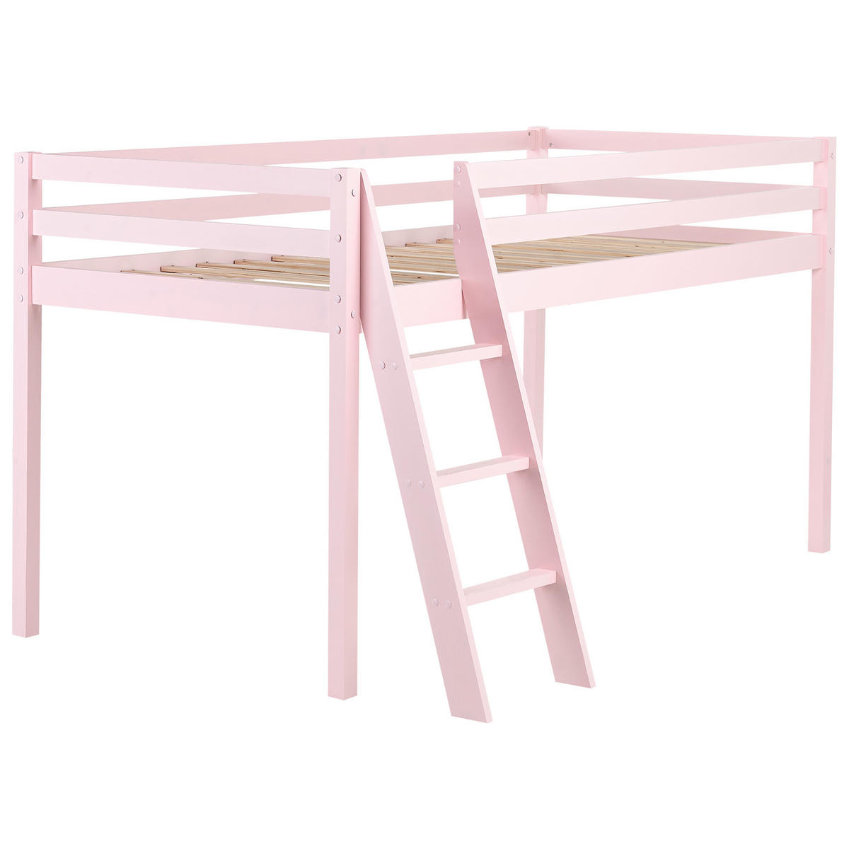 HALBHOCHBETT 90x200 cm Rosa Ascoux - Pink, Holz (90/200cm) - Beliani