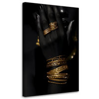 KUNSTDRUCK Schwarz 70/100 cm - Schwarz, Textil (70/100cm) - KUNSTLOFT