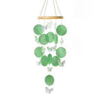 WINDSPIEL Muschel Schmetterling Grün 70 cm - Grün, Naturmaterialien (70/15/12cm)