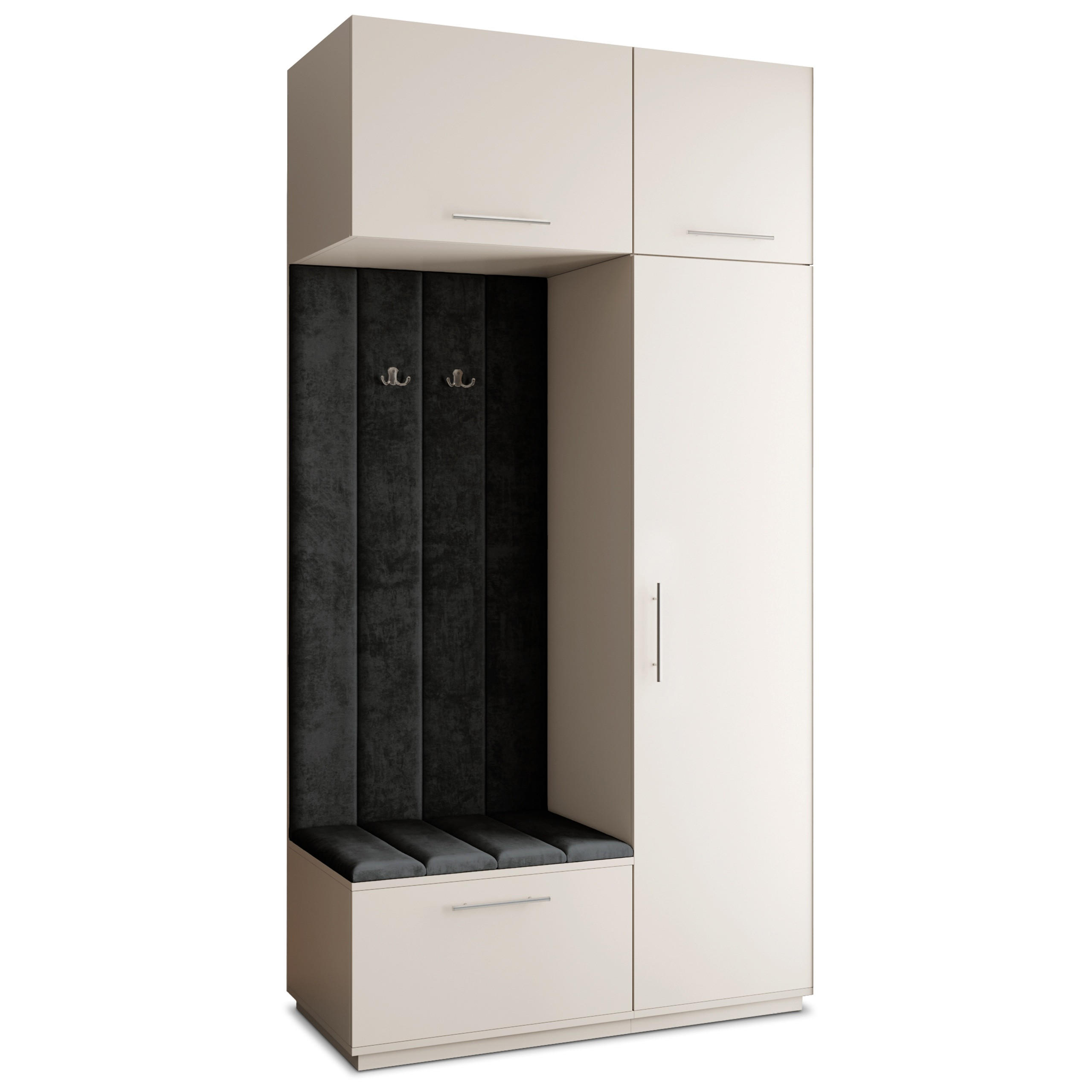 Masseno Garderobenschrank Kaschmir, Schwarz 120x240x60 cm