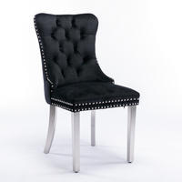 STUHL-SET DE-36289 2 Stück mit verchromten Beinen Schwarz - Schwarz, Holz (50/95/65cm) - ComfortXL