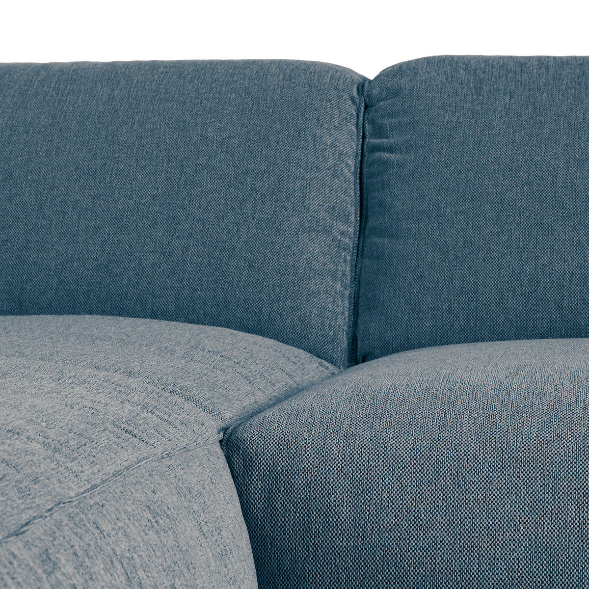 3-SITZER ECKSOFA mit Recamiere - Blaugrau/Schwarz, Kunststoff/Textil (295/231cm) - home24