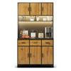 BUFFET 100x40x180cm in Schwarzer Schrank - Naturfarben, Holz (40/180/100cm) - KOMHTOM