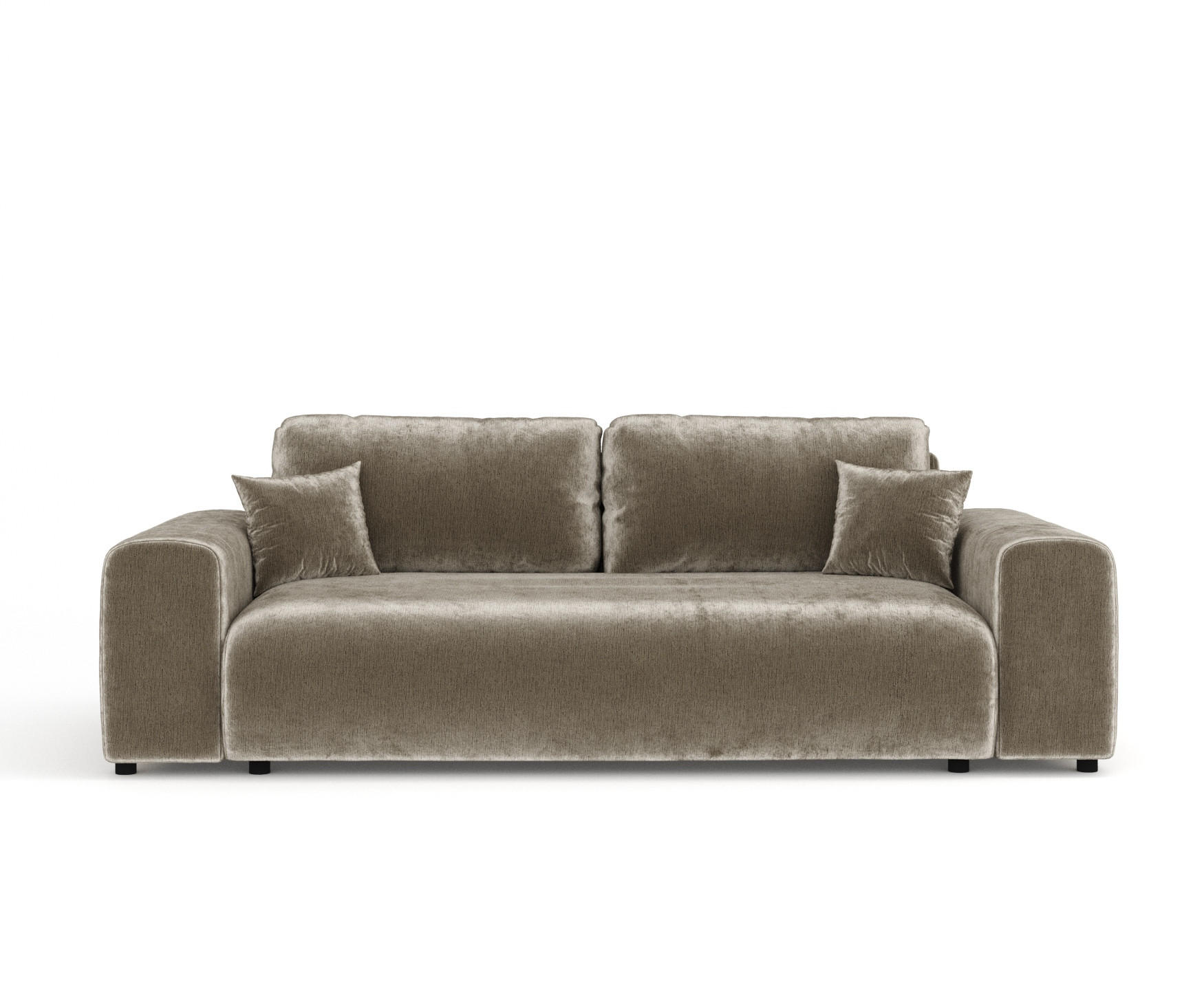 3-SITZER-SOFA Zanzibar Beige Chenille - Beige/Schwarz, Holz/Holzwerkstoff (213/79/108cm) - Maison de Reve