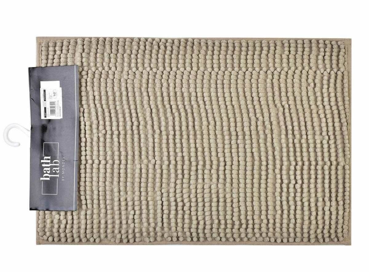 BADEMATTE Zac Grau Graubraun 60/40/1 cm Textilien - Graubraun/Grau, Textil (40/60cm) - Mondex