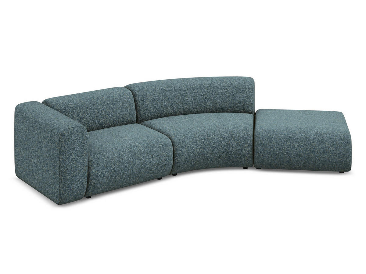 4-SITZER-SOFA Strukturstoff Stoff Blau - Blau/Blaugrau, Kunststoff/Textil (335/70/166cm) - Makamii