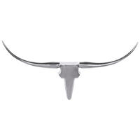 WANDDEKO Bull Geweih aus Aluminium 125 cm Breite, Silber 100x5x35 cm - Silberfarben, Metall (100/35/5cm) - KADIMA DESIGN