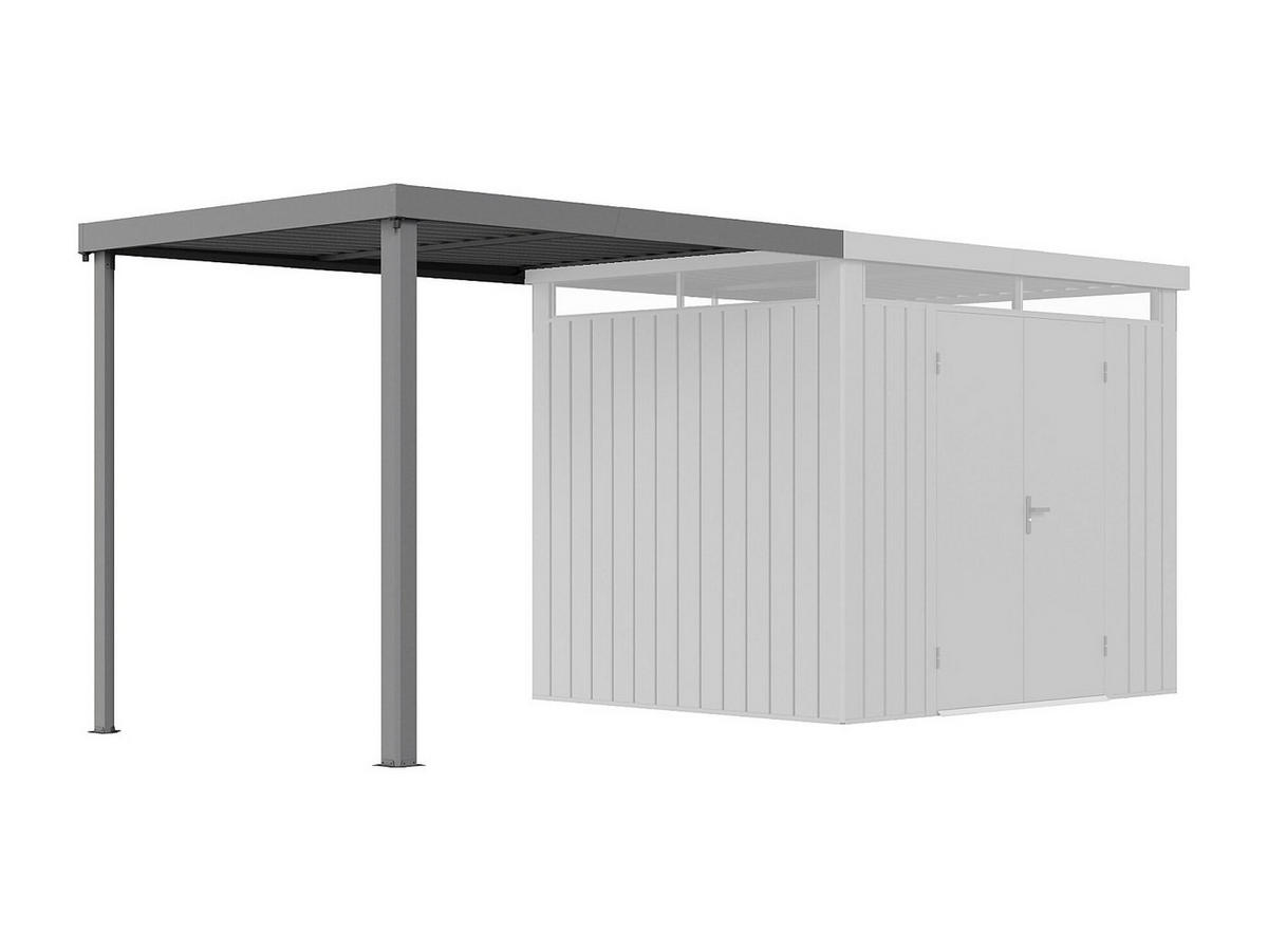 SCHREBERGARTENHAUS - 256 cm x 193 cm - metall - grau Merano - Grau, Metall (256/214/193cm) - Vente-Unique