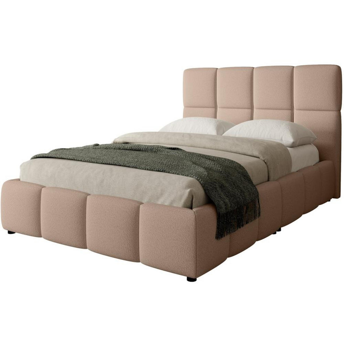 POLSTERBETT Nostro mit Bettkasten 160x200 cm hellbraun - Hellbraun/Schwarz, Textil (160/200cm) - Beautysofa