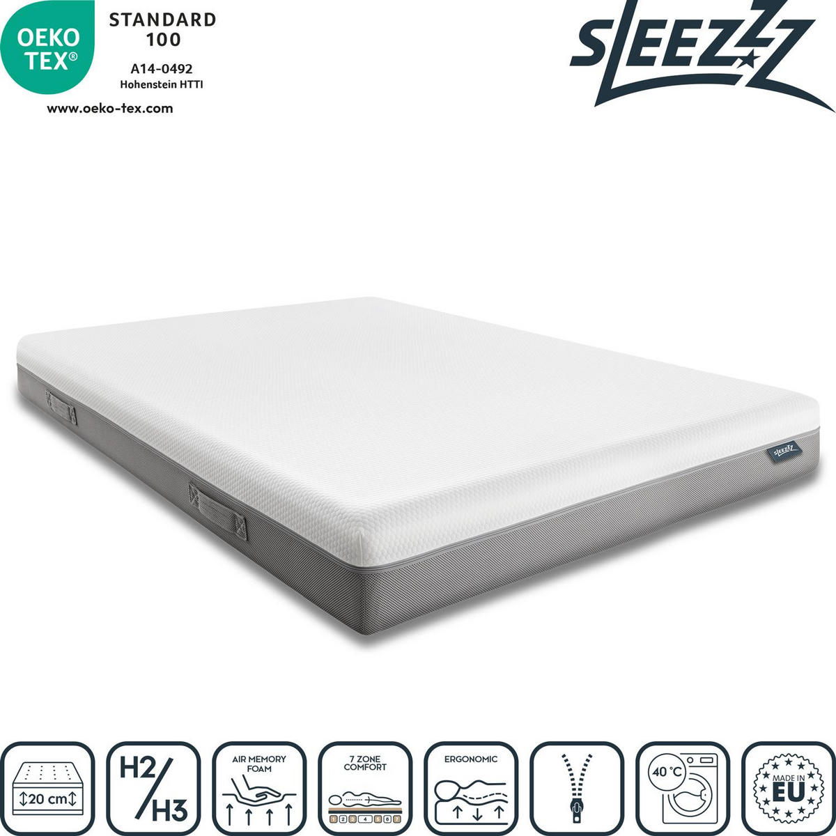 VISCOMATRATZE Premium 180x200 cm - Weiß, Textil (180/200cm) - Sleezzz