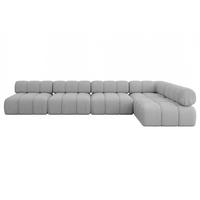 ECKSOFA modulares Sofa Samaro-L3 - 380x190x70 cm Hellgrau Bouclé - Hellgrau, Holzwerkstoff/Textil (380/190cm) - ALTDECOR