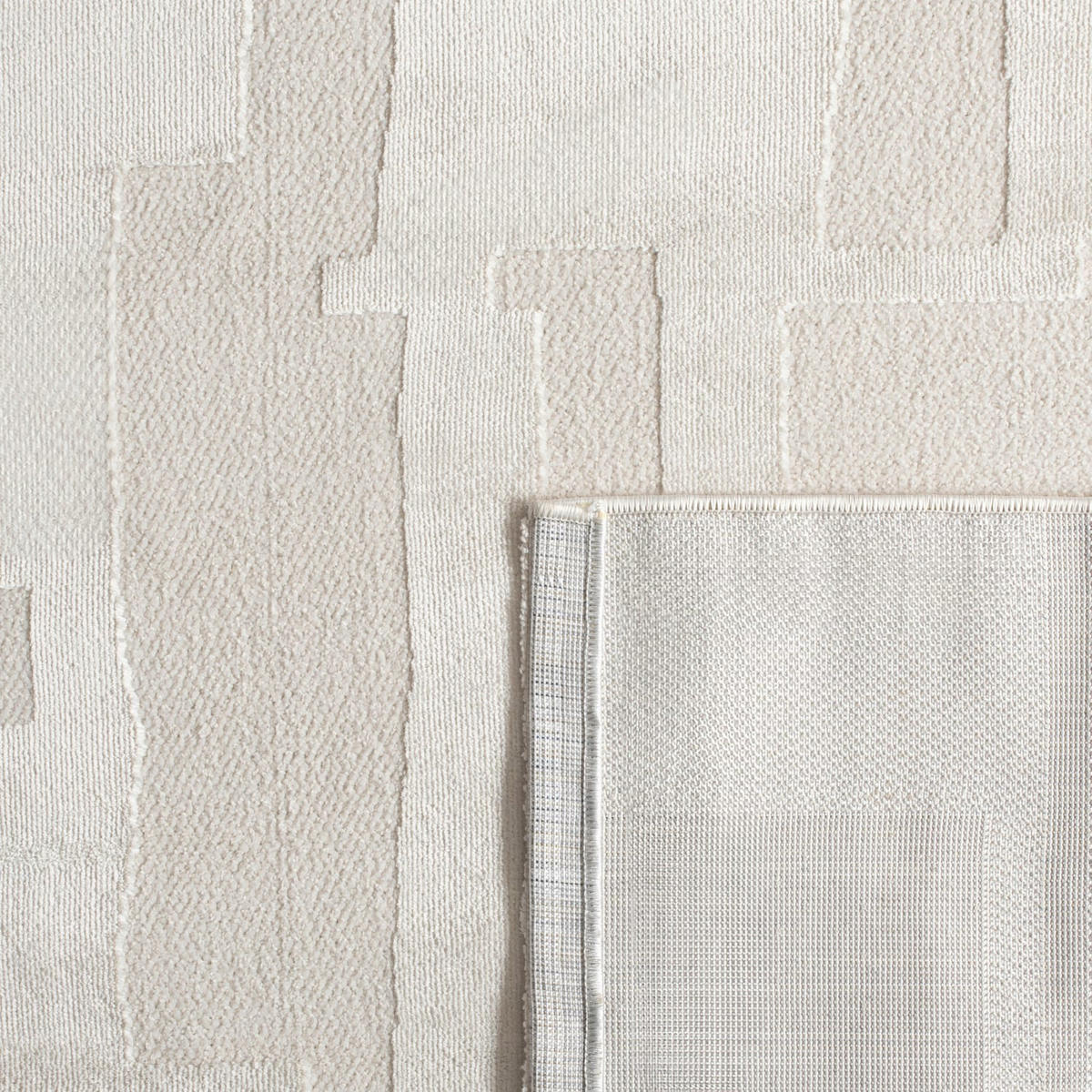 KURZFLORTEPPICH, mit Struktur, aus Polyester, Florhöhe 10 mm, Creme, 160 x 230 cm - Beige, Textil (160/230cm) - KADIMA DESIGN