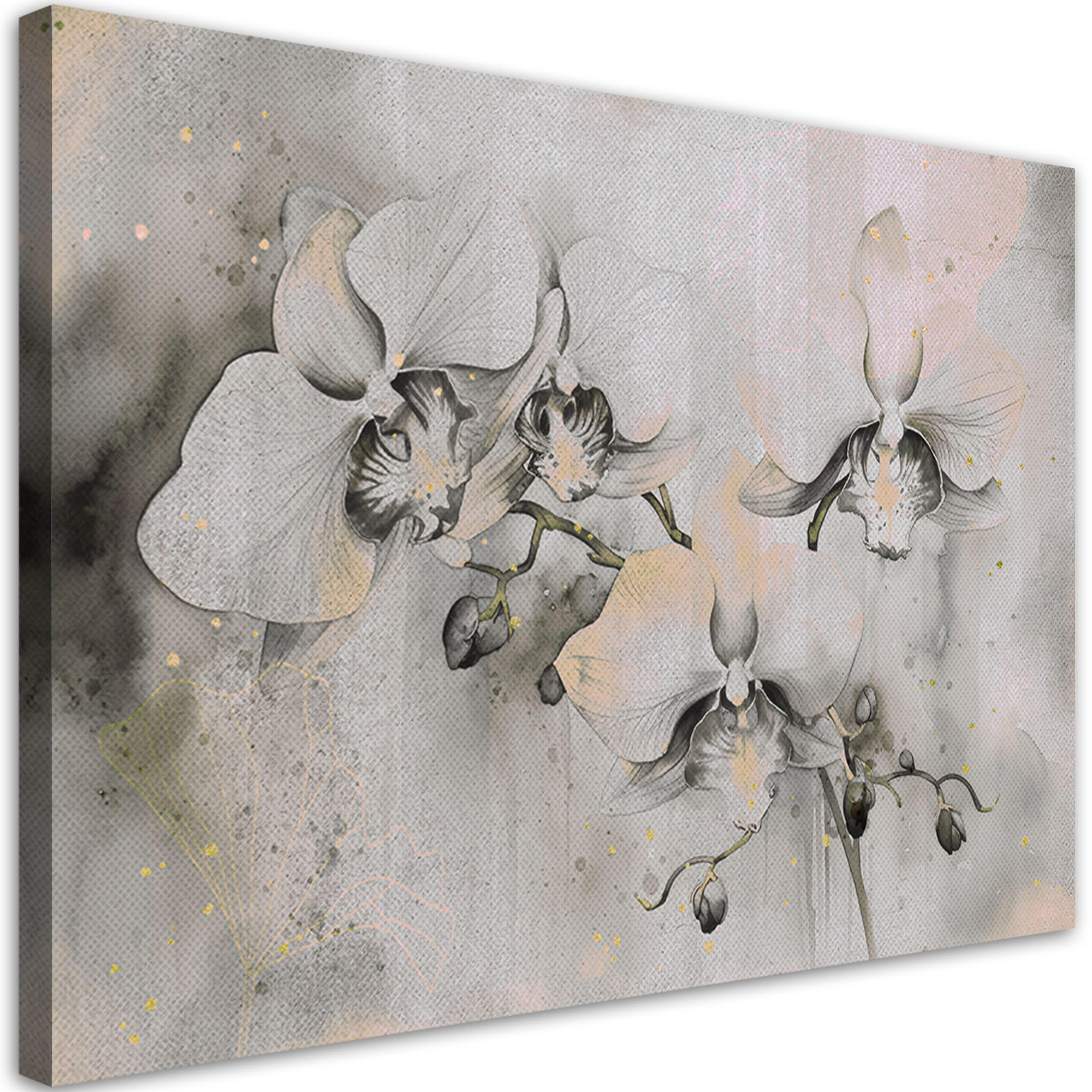 WANDBILD blühende orchideen abstrakt - Beige, Textil (60/40cm) - Feeby