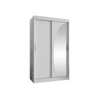 SCHWEBETÜRENSCHRANK Wika 120 cm mit Schubladen - Silberfarben/Weiß, Holzwerkstoff/Kunststoff (120/200/62cm) - MIRJAN24