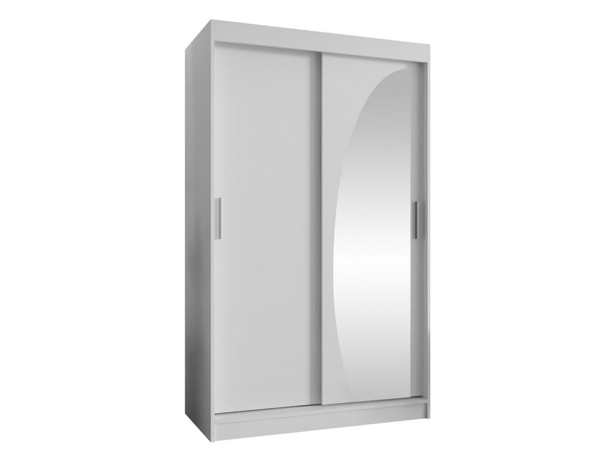 SCHWEBETÜRENSCHRANK Wika 120 cm mit Schubladen - Silberfarben/Weiß, Holzwerkstoff/Kunststoff (120/200/62cm) - MIRJAN24