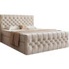 BOXSPRINGBETT Aurora mit Bettkasten, Beige Samt 160x200 cm – inkl. H3 Matratze und Topper - Beige/Schwarz, Holzwerkstoff/Kunststoff (160/200cm) - WFL GROUP