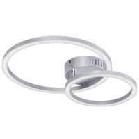 LED DECKENLEUCHTE Sorenne 40.5/30/6.7 cm - Silberfarben, Kunststoff (40.5/30/6.7cm) - ZMH