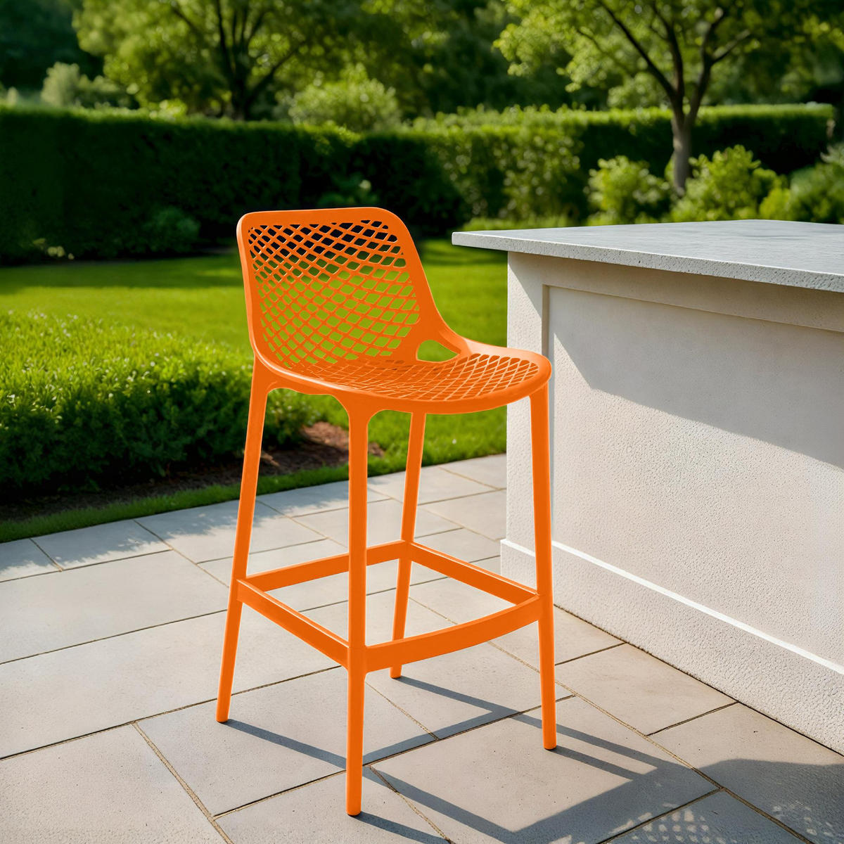 BARHOCKER Kunststoff Orange - Rot/Orange, Kunststoff (45/105/53cm) - CLP