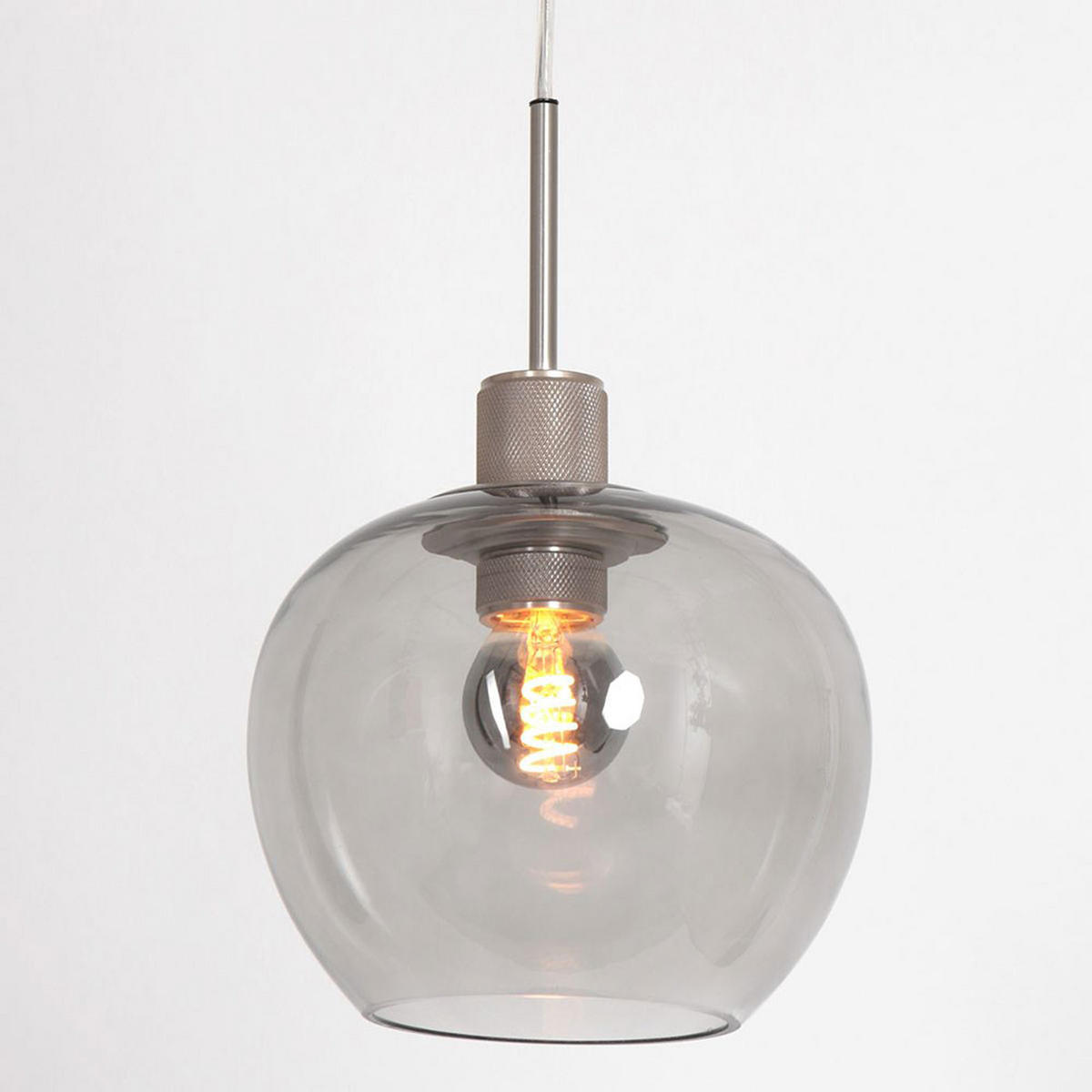 HÄNGELEUCHTE Metall Glas Grau - Grau, Glas (16/16/160cm)