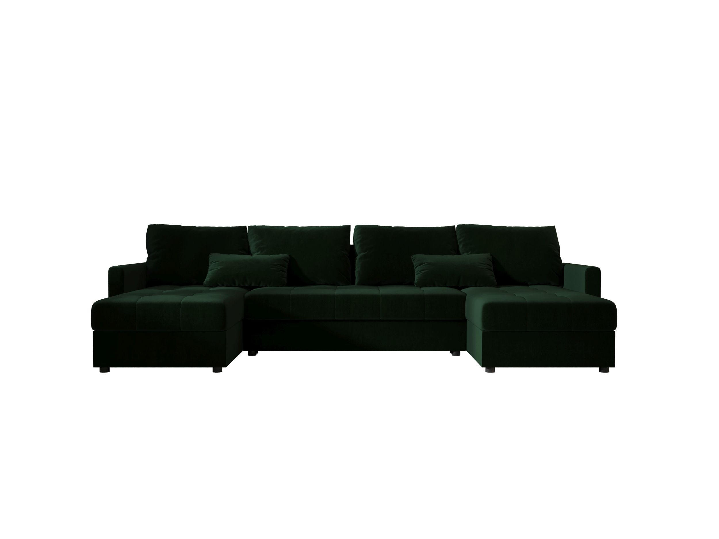 ECKSOFA MOS U BIS Itaka 10 mit Schlaffunktion - Dunkelgrün, Textil (285/85/140cm) - Bedante