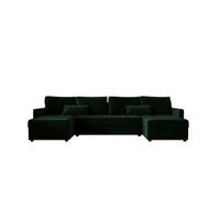 ECKSOFA MOS U BIS Itaka 10 mit Schlaffunktion - Dunkelgrün, Textil (285/85/140cm) - Bedante