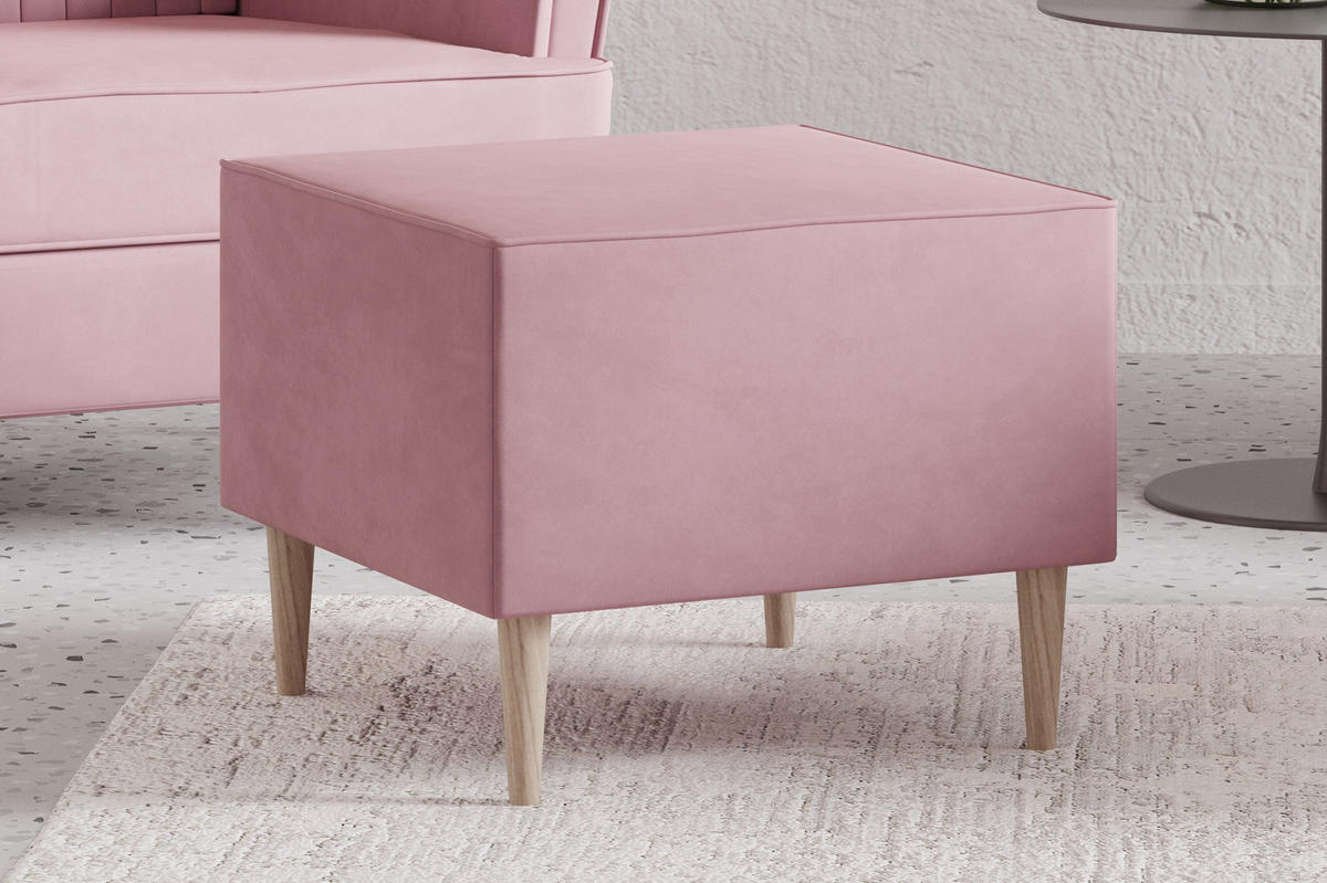 OHRENSESSEL - Sessel Comfy mit Hocker - Rosa - Rosa, Holzwerkstoff (83/103/95cm) - Möblo