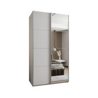SCHWEBETÜRENSCHRANK 245,5/140/64 2-türig - Silberfarben/Weiß, Holz/Metall (140/245/64cm) - Abiks Möbel