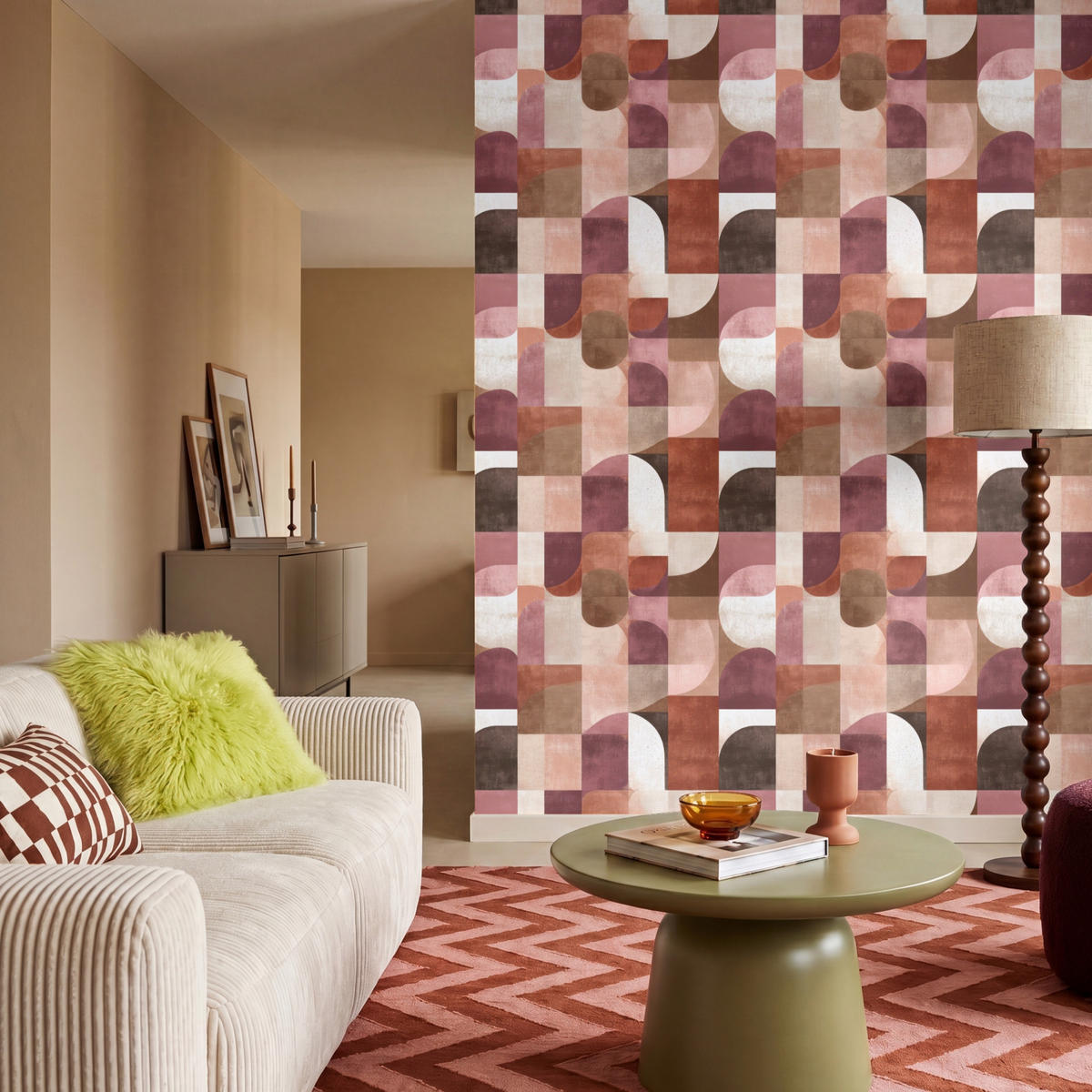 TAPETE - Geometrie - Modern - Retro - 160x220 cm - Multicolor, Papier (160/220cm) - OnlyWow