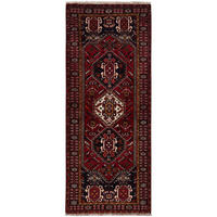 LÄUFER Orient handgeknüpft Gashgai Rot 196/78 cm Schurwolle - Rot, Textil (78/196cm) - Looma