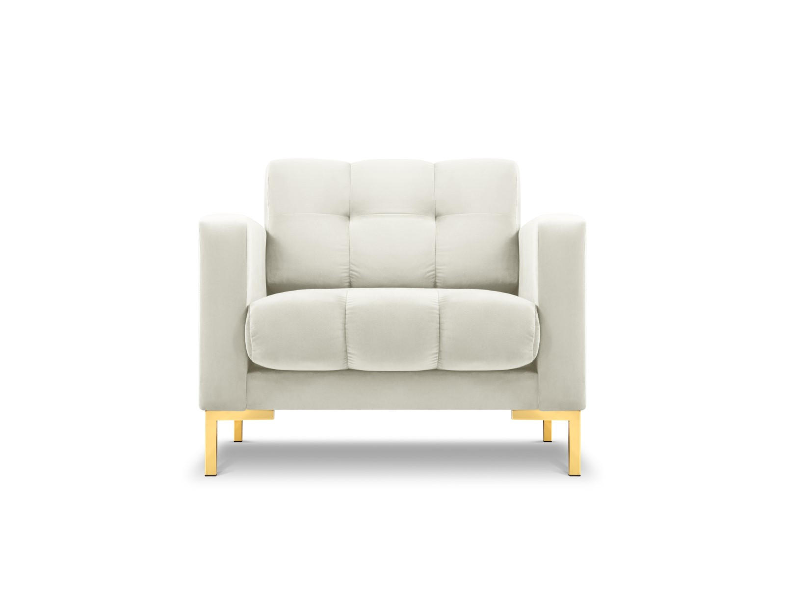 SESSEL Mamaia aus Samt leichtes beige - Creme, Textil (92/75/87cm) - Micadoni