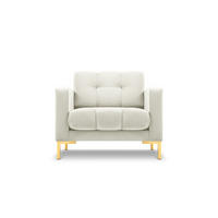 SESSEL Mamaia aus Samt leichtes beige - Creme, Textil (92/75/87cm) - Micadoni