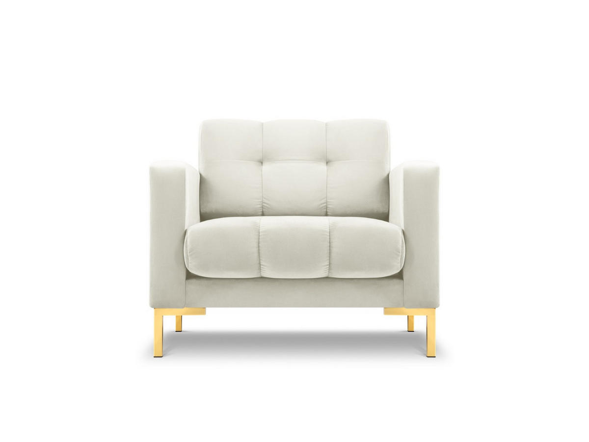 SESSEL Mamaia aus Samt leichtes beige - Creme, Textil (92/75/87cm) - Micadoni
