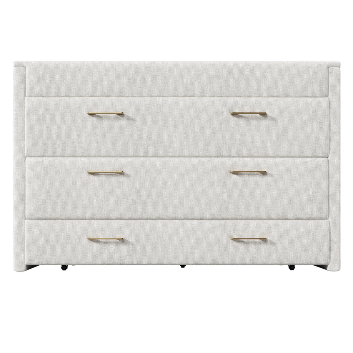 SCHRANKBETT 140/200 cm DE-04949, mit USB+Typ-C, Schublade und Ablagefach in Beige - Beige, Holzwerkstoff (140/200cm) - ComfortXL