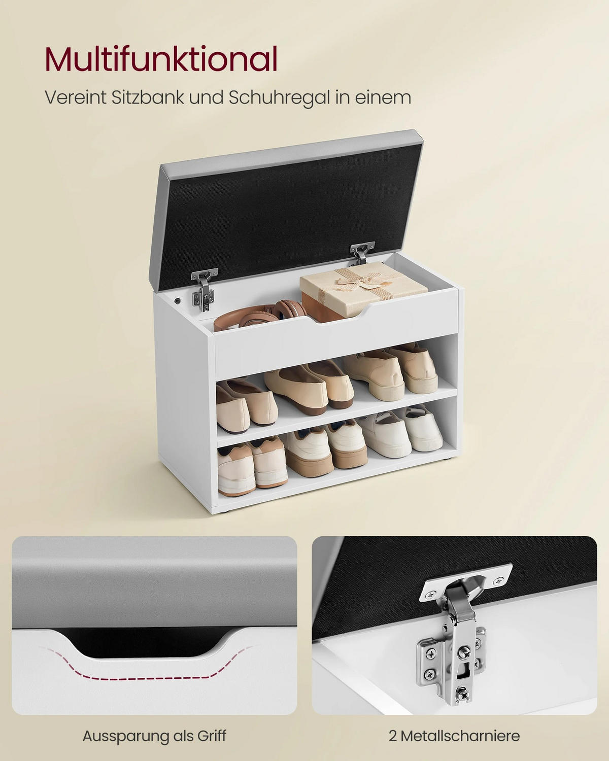 SCHLAFSOFA 3-in-1 Leinen Schwarz, 1 Stück, mit Kissen - Weiß, Holzwerkstoff (60/44/30cm) - Kaket