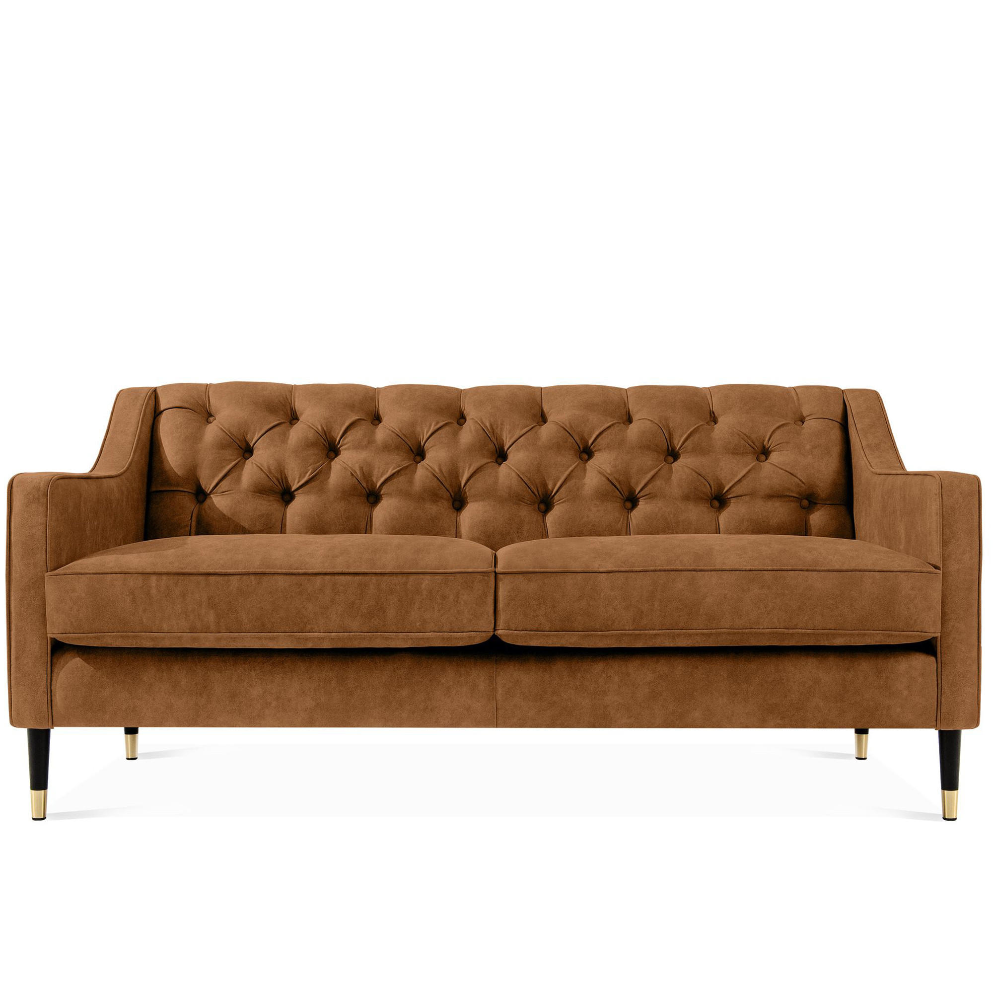 2-SITZER-SOFA NOMUS gesteppt, Dunkelorange - Wengefarben/Dunkelorange, Holzwerkstoff (170/78/80cm) - KONSIMO®