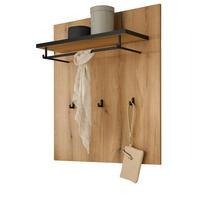 GARDEROBENPANEEL Evoke Eiche 79 cm, Wandgarderobe mit Kleiderstange - Eichefarben, Holzwerkstoff/Metall (79/89/25cm) - Furn.Design