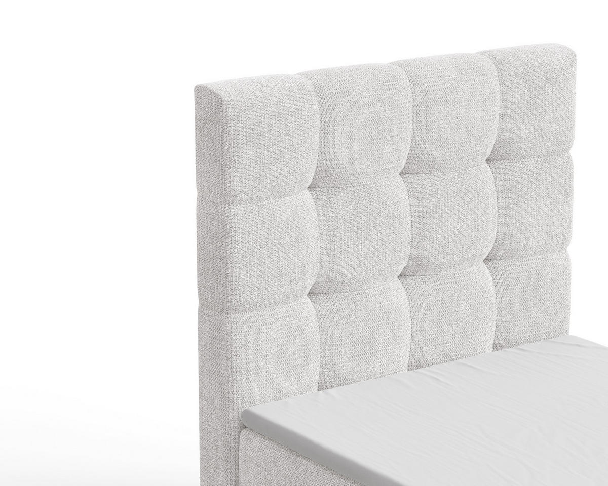 BOXBETT - Bett 05 OSLO - Aragon - 90x200 cm - mit Bettkasten und Komfort-Topper - Weiß, Holz (90/200cm) - ROYAL24_MARKT