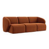 3-SITZER SOFA Samt Stoff Orange - Terracotta/Schwarz, Holzwerkstoff/Kunststoff (244/75/94cm) - LaMiaSofa