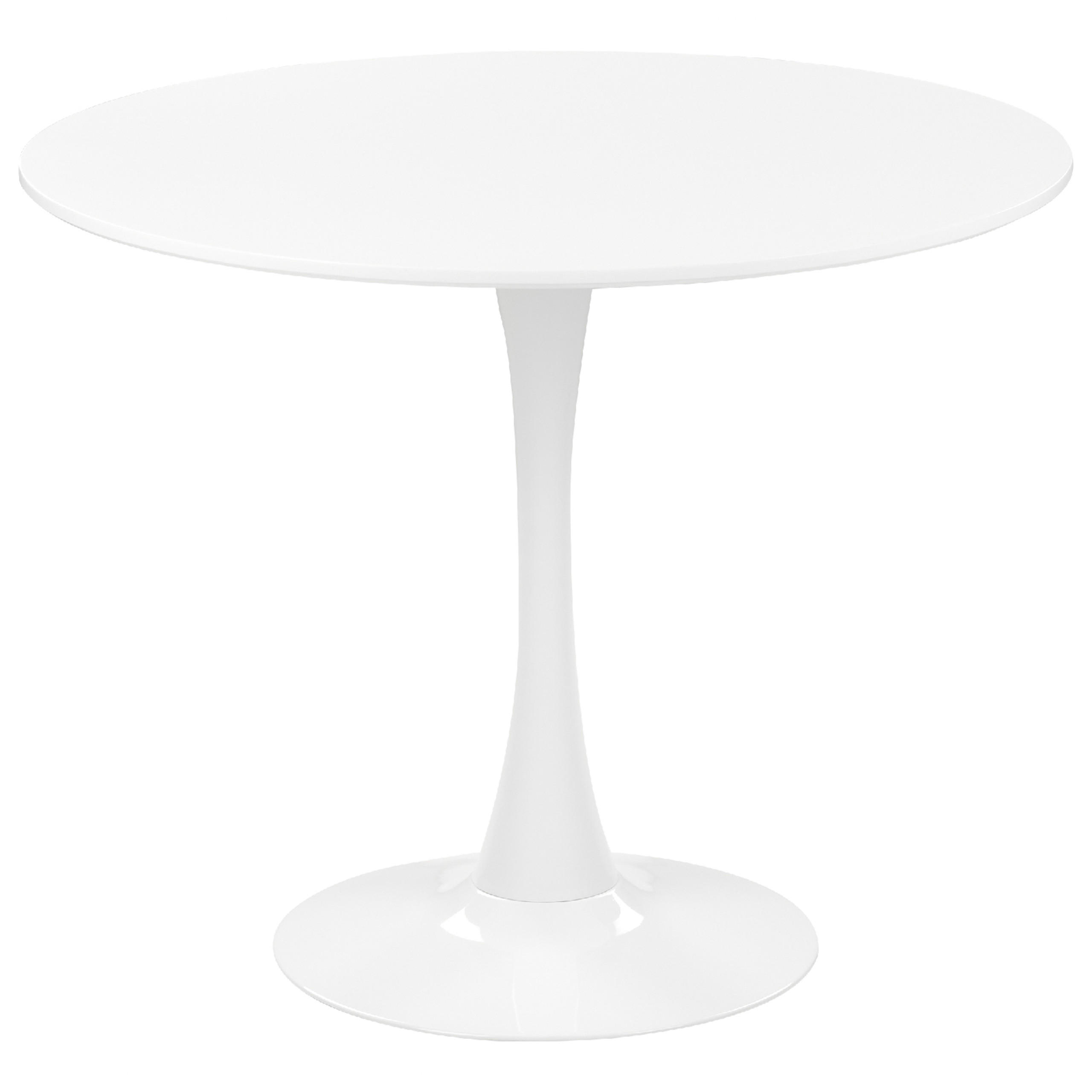 ESSTISCH 90/90/73 cm Weiß Rund Boca - Weiß, Holzwerkstoff (90/90/73cm) - Beliani
