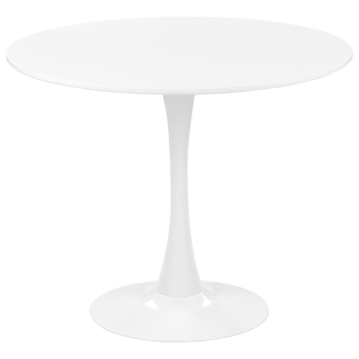 ESSTISCH 90/90/73 cm Weiß Rund Boca - Weiß, Holzwerkstoff (90/90/73cm) - Beliani