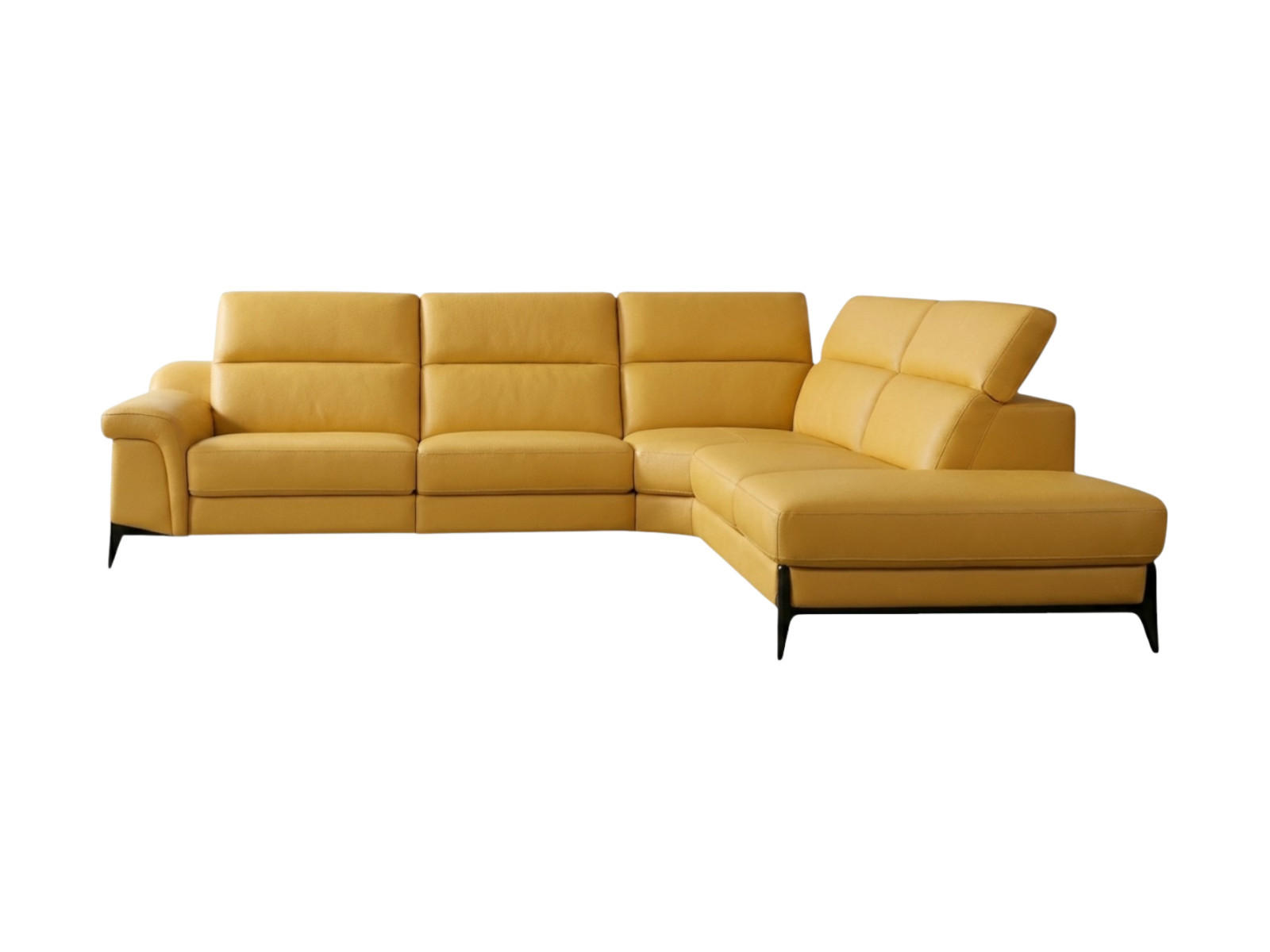 ECKSOFA Texas Echtleder Senfgelb - Gelb, Leder/Metall (238/274cm)