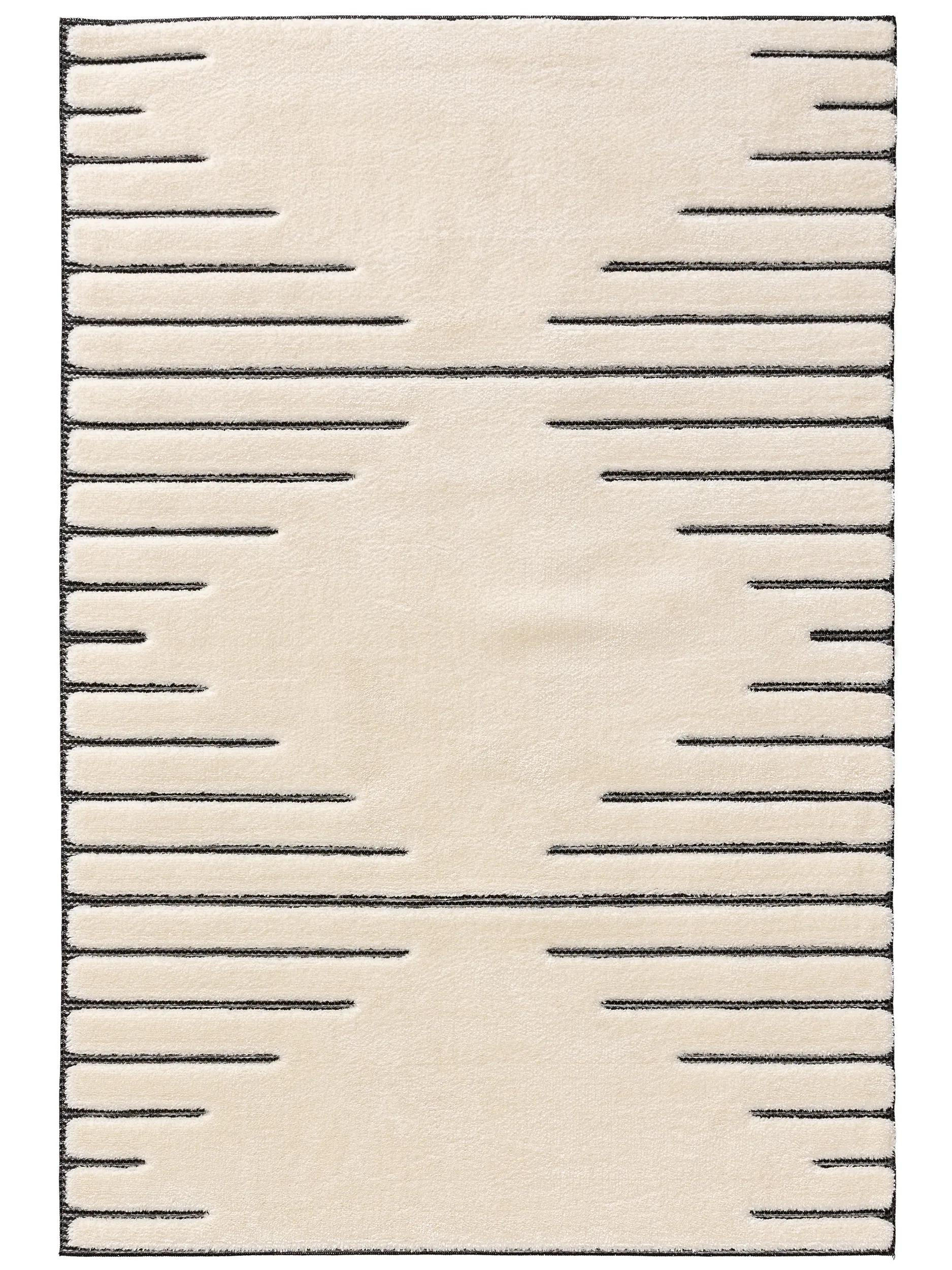 TEPPICH Elvy Cream/Grau 160x230 cm - Creme, Kunststoff (160/230cm) - benuta