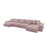 WOHNLANDSCHAFT mit Schlaffunktion ESKAR-U2-464x176x84cm Rosa - Rosa, Holzwerkstoff/Kunststoff (176/72/464cm) - ALTDECOR
