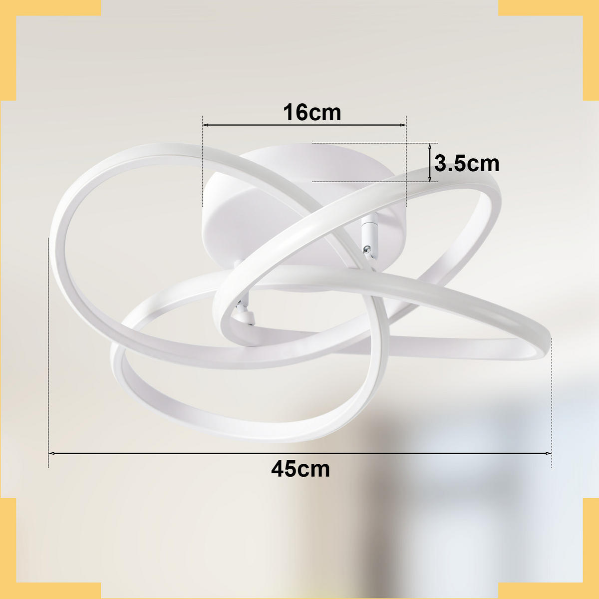 LED-DECKENLEUCHTE Timoa 45/42/16 cm - Weiß, Metall (45/42/16cm) - ZMH