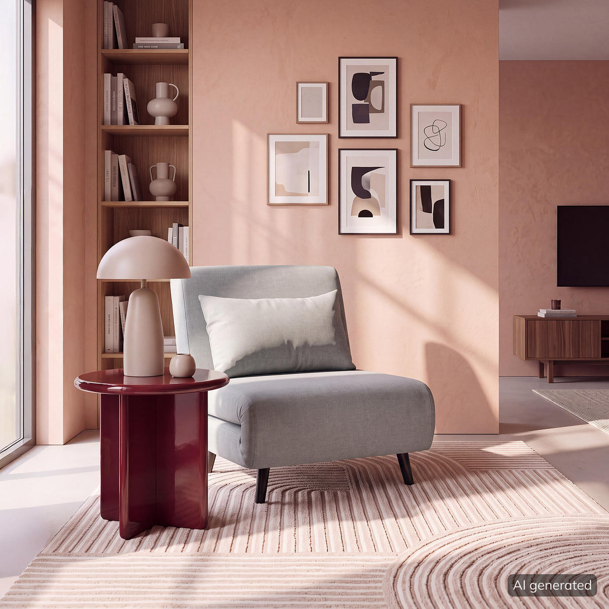 SCHLAFSESSEL - Textil / Teilmassivholz - Hellgrau/Schwarz, Holz/Buchenholz (77/81/90cm) - home24